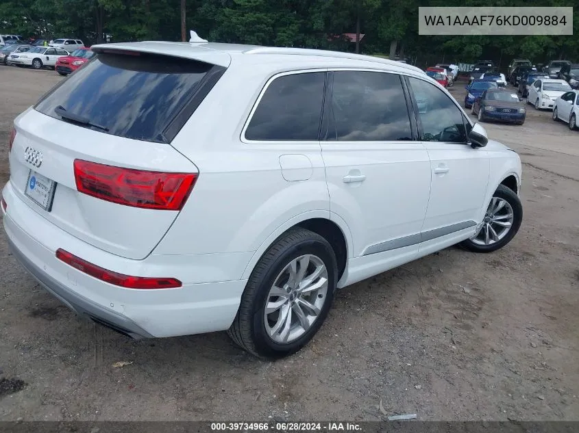 2019 Audi Q7 55 Premium VIN: WA1AAAF76KD009884 Lot: 39734966