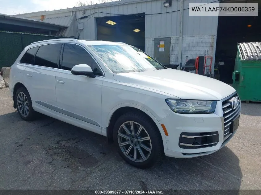 WA1LAAF74KD006359 2019 Audi Q7 55 Premium/55 Se Premium