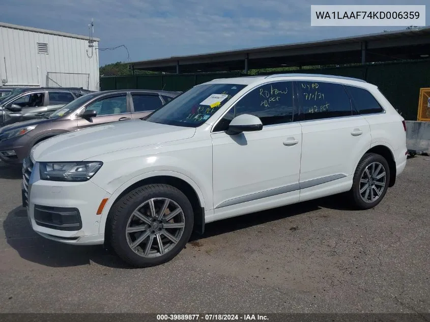 WA1LAAF74KD006359 2019 Audi Q7 55 Premium/55 Se Premium