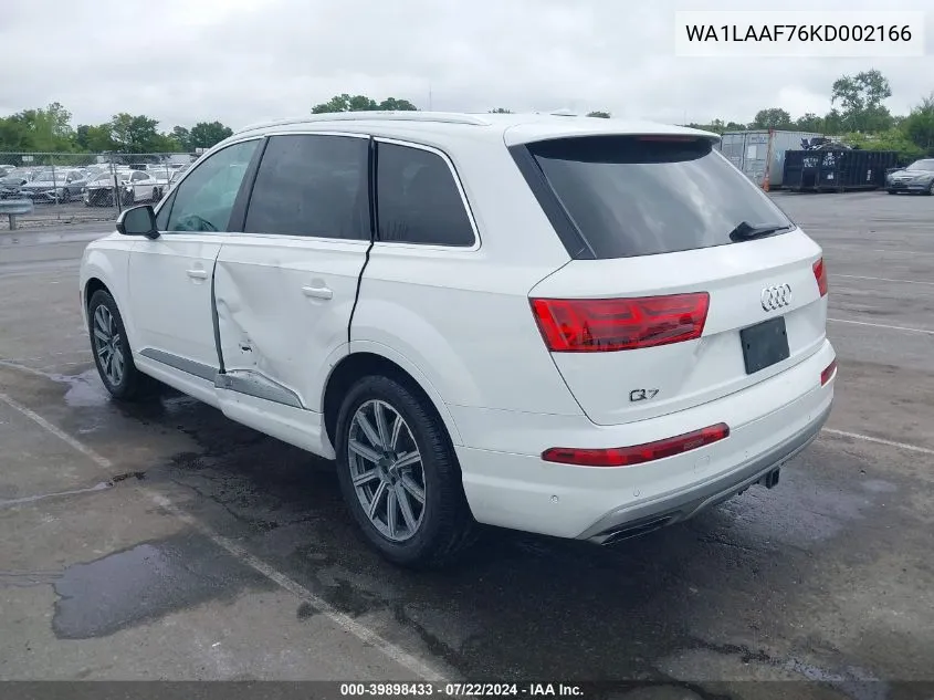 2019 Audi Q7 55 Premium/55 Se Premium VIN: WA1LAAF76KD002166 Lot: 39898433