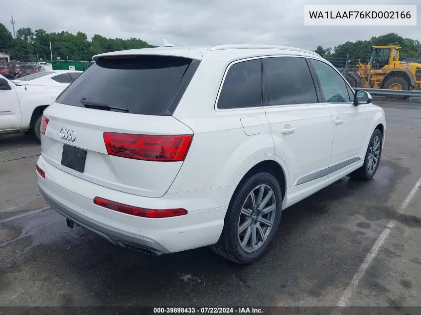 2019 Audi Q7 55 Premium/55 Se Premium VIN: WA1LAAF76KD002166 Lot: 39898433