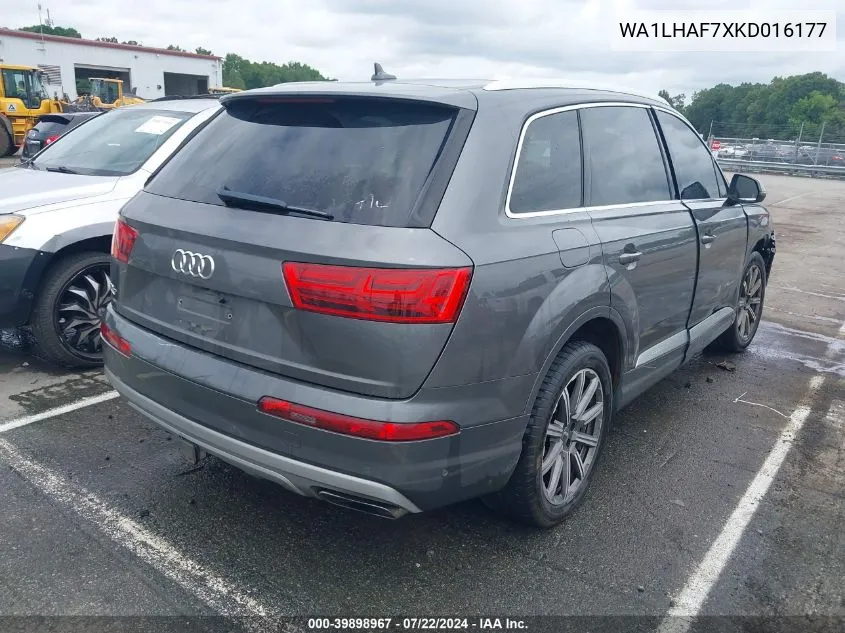 WA1LHAF7XKD016177 2019 Audi Q7 45 Premium/45 Se Premium