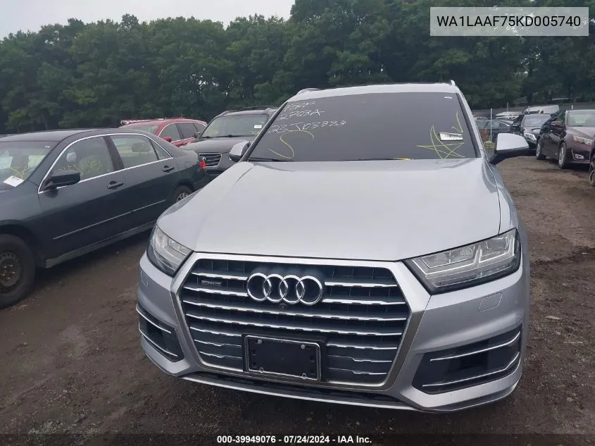 WA1LAAF75KD005740 2019 Audi Q7 55 Premium/55 Se Premium