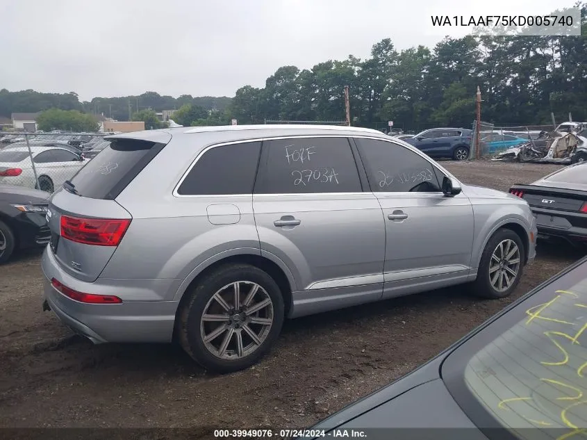 WA1LAAF75KD005740 2019 Audi Q7 55 Premium/55 Se Premium