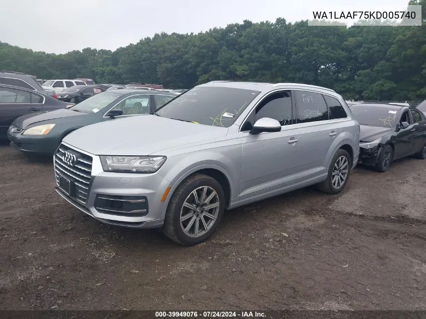 WA1LAAF75KD005740 2019 Audi Q7 55 Premium/55 Se Premium