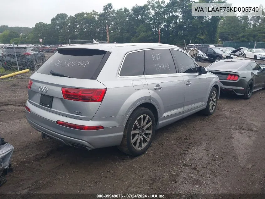 WA1LAAF75KD005740 2019 Audi Q7 55 Premium/55 Se Premium