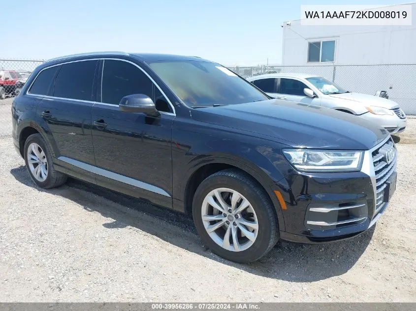 WA1AAAF72KD008019 2019 Audi Q7 55 Premium/55 Se Premium