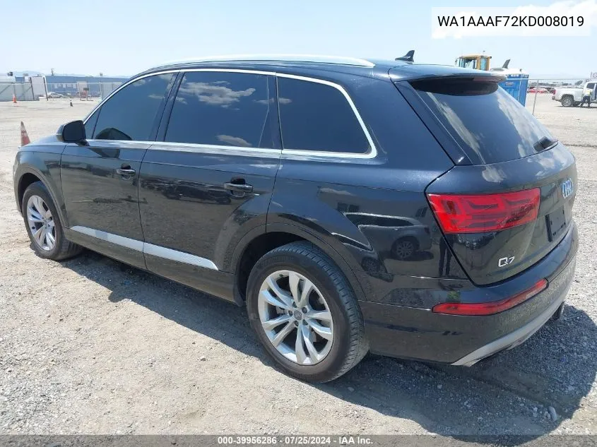 WA1AAAF72KD008019 2019 Audi Q7 55 Premium/55 Se Premium