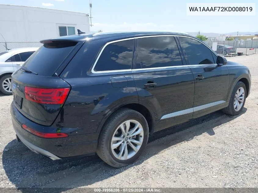 WA1AAAF72KD008019 2019 Audi Q7 55 Premium/55 Se Premium