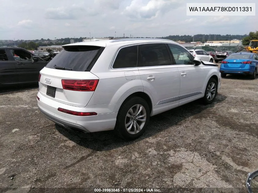 2019 Audi Q7 55 Premium/55 Se Premium VIN: WA1AAAF78KD011331 Lot: 39963845