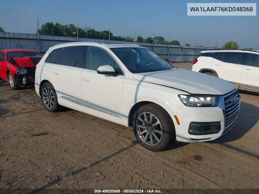 2019 Audi Q7 55 Premium/55 Se Premium VIN: WA1LAAF76KD048368 Lot: 40020949