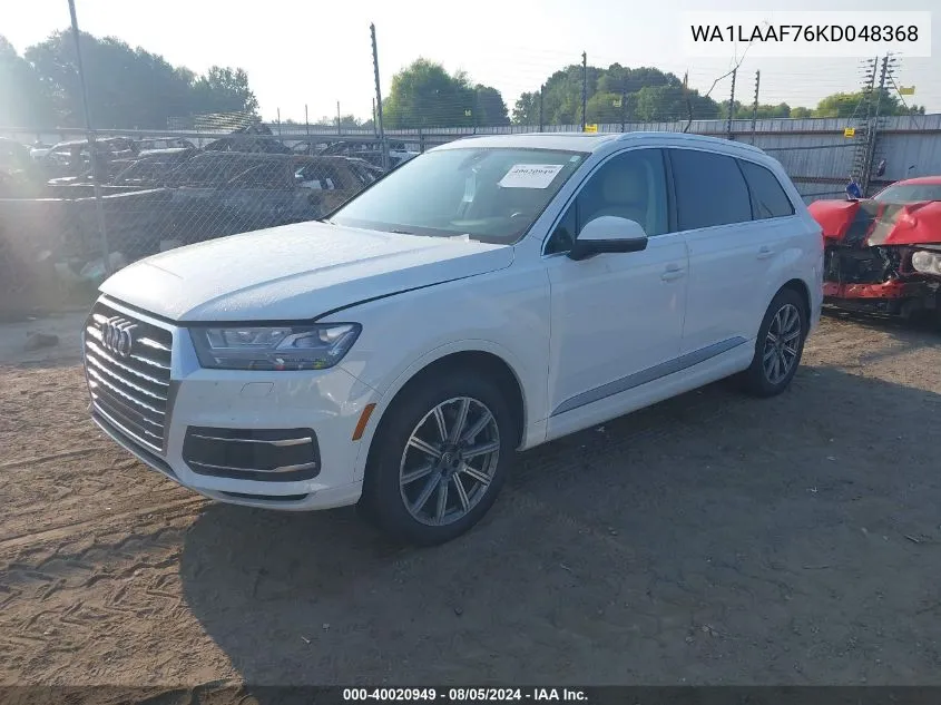 2019 Audi Q7 55 Premium/55 Se Premium VIN: WA1LAAF76KD048368 Lot: 40020949