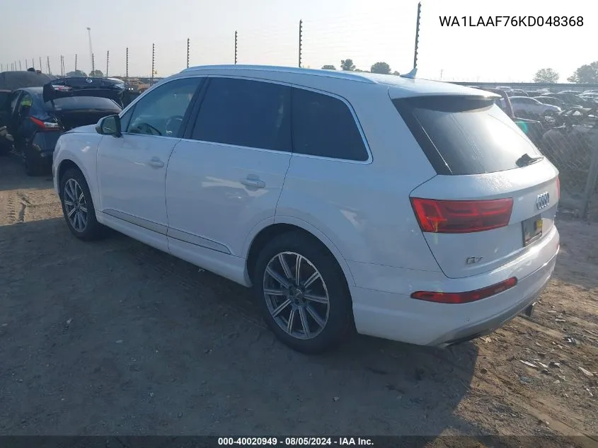 2019 Audi Q7 55 Premium/55 Se Premium VIN: WA1LAAF76KD048368 Lot: 40020949