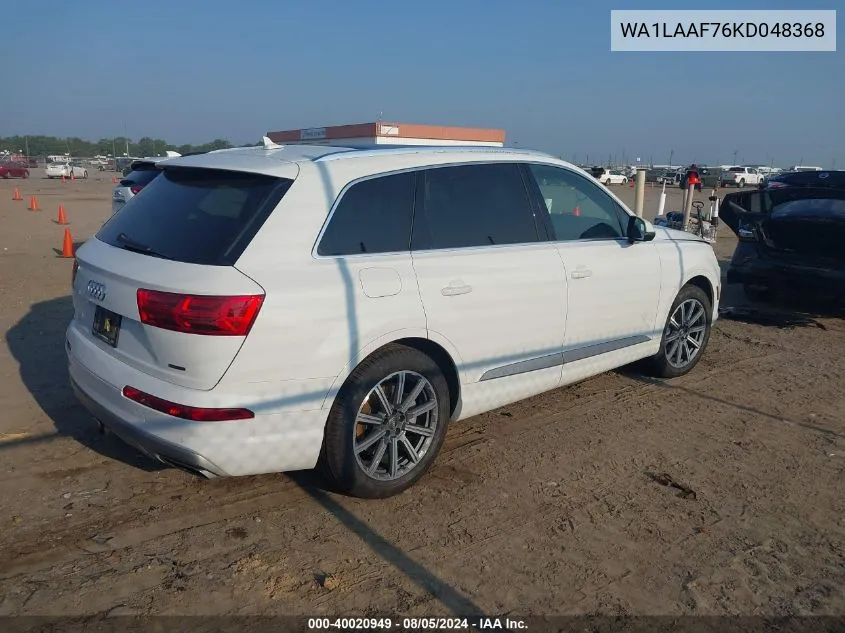 2019 Audi Q7 55 Premium/55 Se Premium VIN: WA1LAAF76KD048368 Lot: 40020949