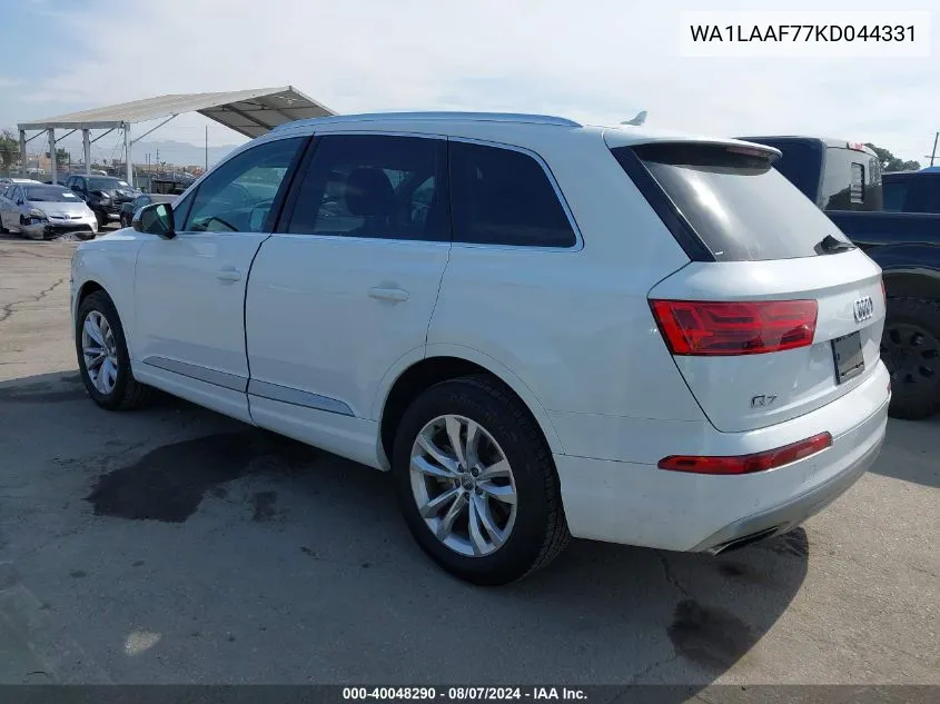 2019 Audi Q7 55 Premium/55 Se Premium VIN: WA1LAAF77KD044331 Lot: 40048290