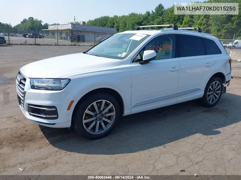 2019 Audi Q7 45 Premium/45 Se Premium VIN: WA1LHAF70KD015250 Lot: 40063446