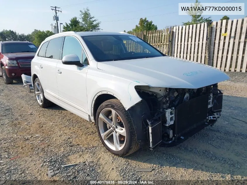 2019 Audi Q7 55 Premium VIN: WA1VAAF77KD000015 Lot: 40175835