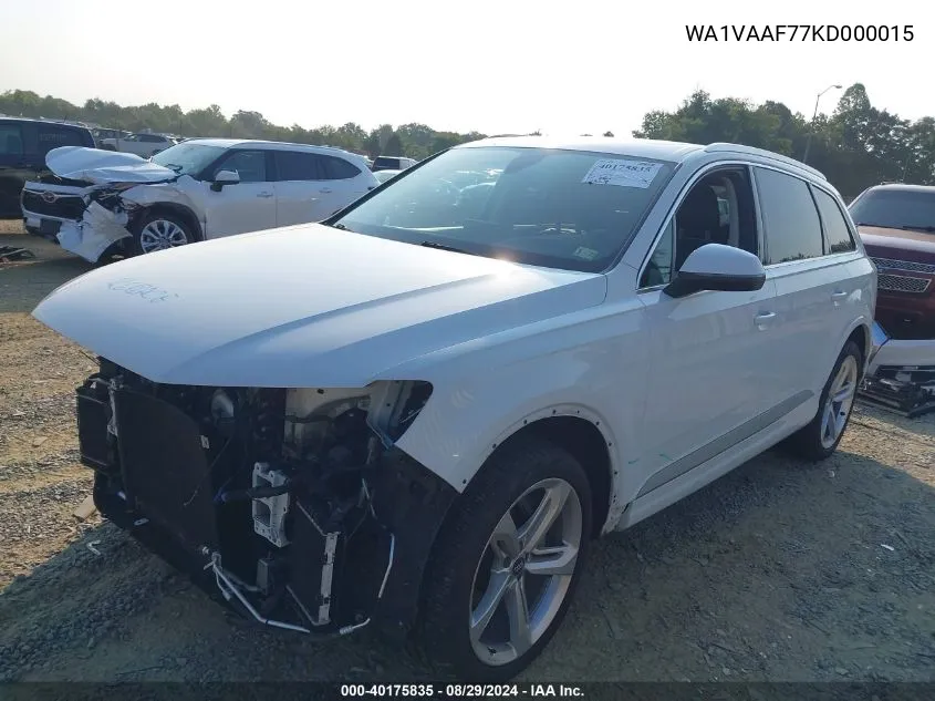 2019 Audi Q7 55 Premium VIN: WA1VAAF77KD000015 Lot: 40175835