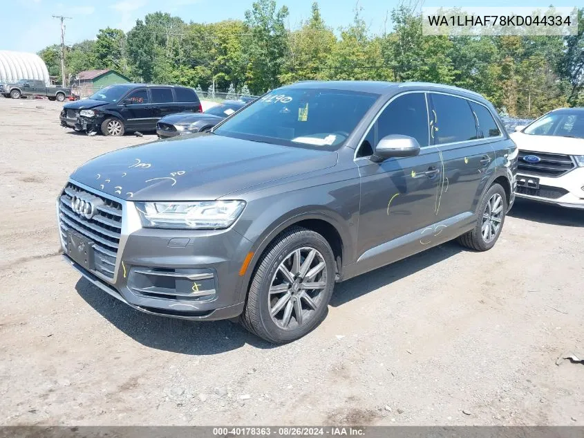 2019 Audi Q7 45 Se Premium VIN: WA1LHAF78KD044334 Lot: 40178363