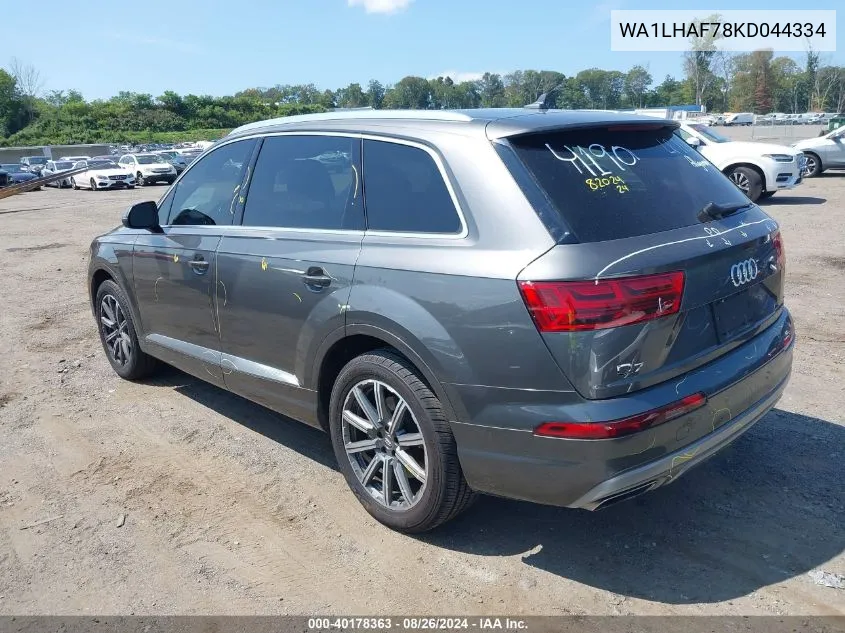 WA1LHAF78KD044334 2019 Audi Q7 45 Se Premium