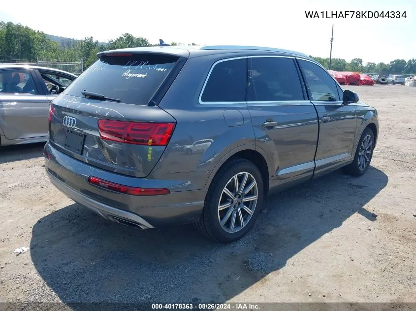 2019 Audi Q7 45 Se Premium VIN: WA1LHAF78KD044334 Lot: 40178363