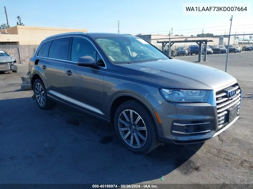 2019 Audi Q7 55 Premium/55 Se Premium VIN: WA1LAAF73KD007664 Lot: 40198974