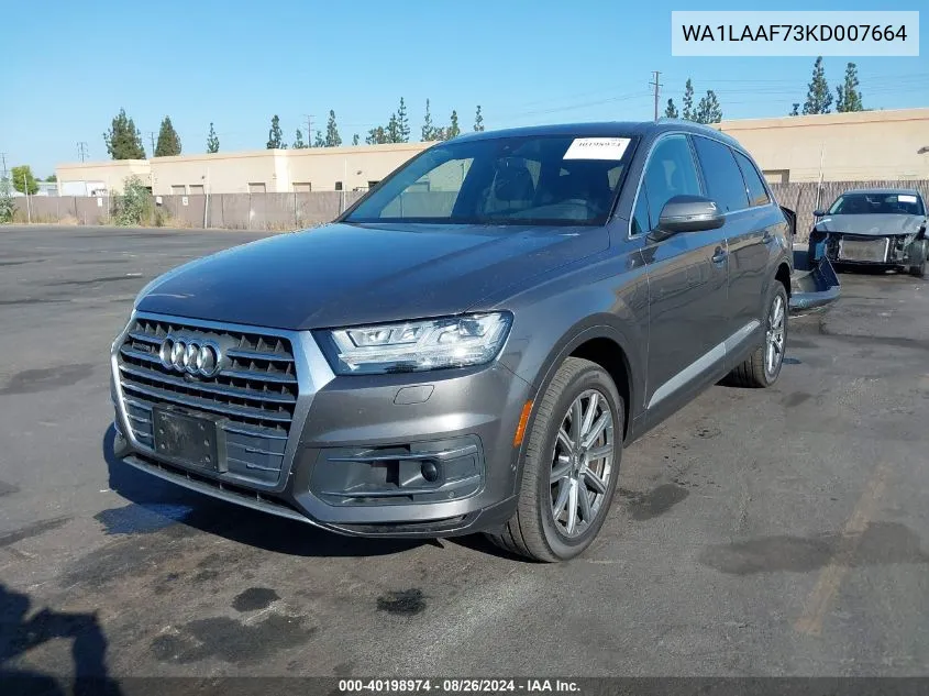 2019 Audi Q7 55 Premium/55 Se Premium VIN: WA1LAAF73KD007664 Lot: 40198974