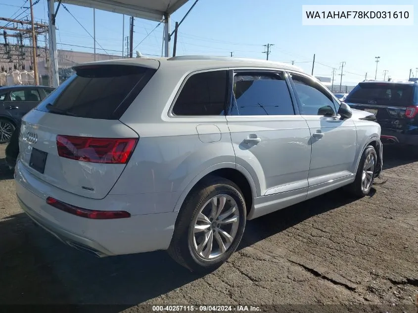 WA1AHAF78KD031610 2019 Audi Q7 45 Se Premium