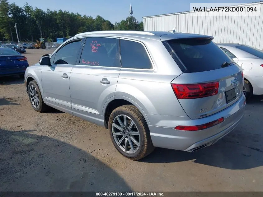 WA1LAAF72KD001094 2019 Audi Q7 55 Premium/55 Se Premium