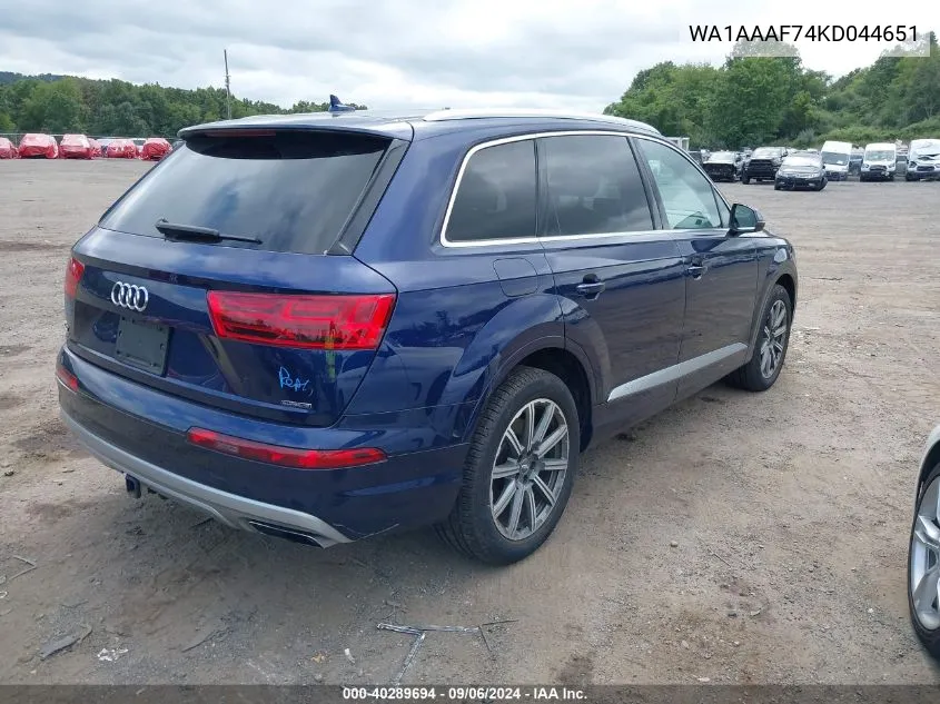 WA1AAAF74KD044651 2019 Audi Q7 55 Premium/55 Se Premium