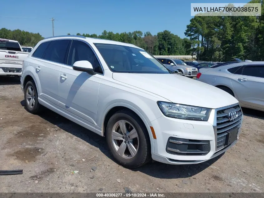 WA1LHAF70KD038575 2019 Audi Q7 Premium Plus/Se Premium Plus