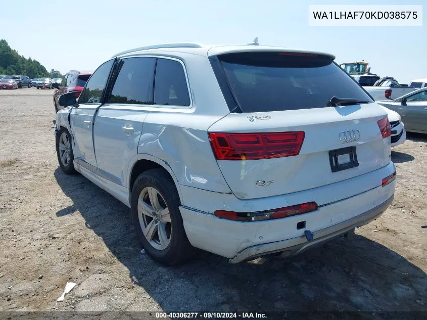 WA1LHAF70KD038575 2019 Audi Q7 Premium Plus/Se Premium Plus