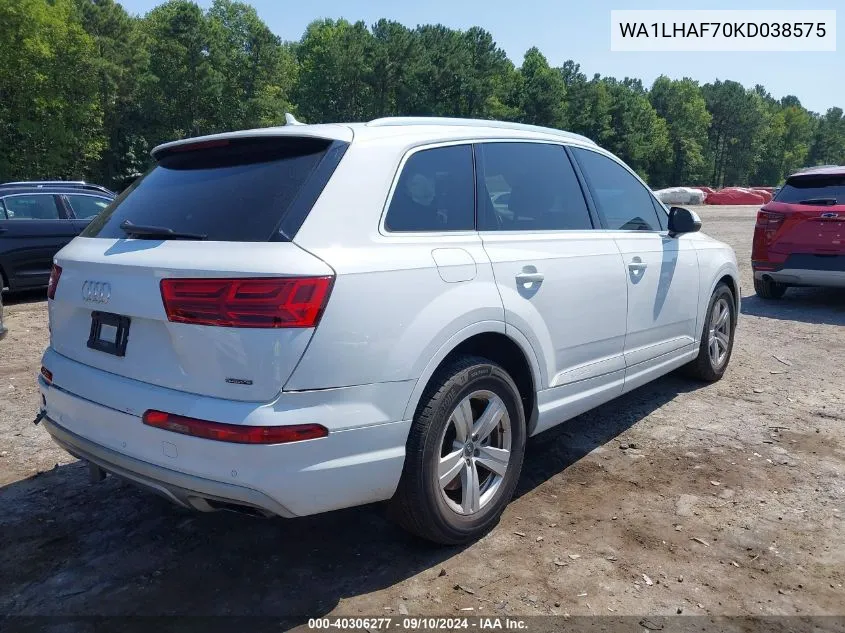 2019 Audi Q7 Premium Plus/Se Premium Plus VIN: WA1LHAF70KD038575 Lot: 40306277