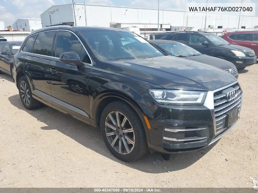 WA1AHAF76KD027040 2019 Audi Q7 45 Premium/45 Se Premium