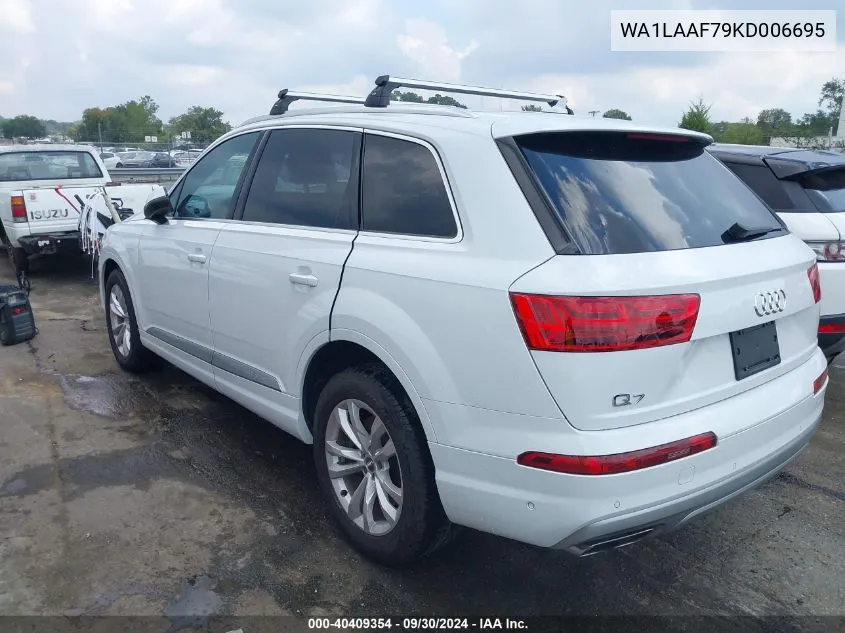 2019 Audi Q7 55 Premium/55 Se Premium VIN: WA1LAAF79KD006695 Lot: 40409354