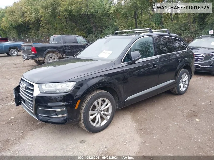 2019 Audi Q7 45 Premium/45 Se Premium VIN: WA1LHAF77KD015326 Lot: 40426206