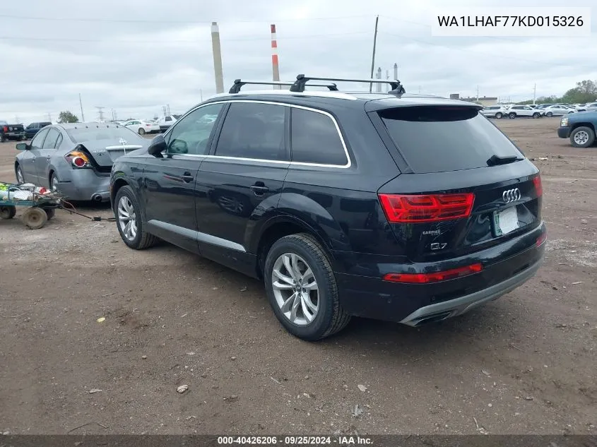 2019 Audi Q7 45 Premium/45 Se Premium VIN: WA1LHAF77KD015326 Lot: 40426206