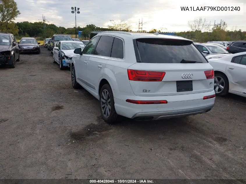 2019 Audi Q7 55 Premium/55 Se Premium VIN: WA1LAAF79KD001240 Lot: 40428045