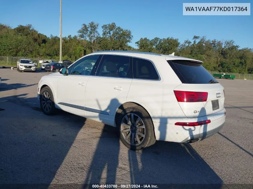 2019 Audi Q7 55 Premium VIN: WA1VAAF77KD017364 Lot: 40433780