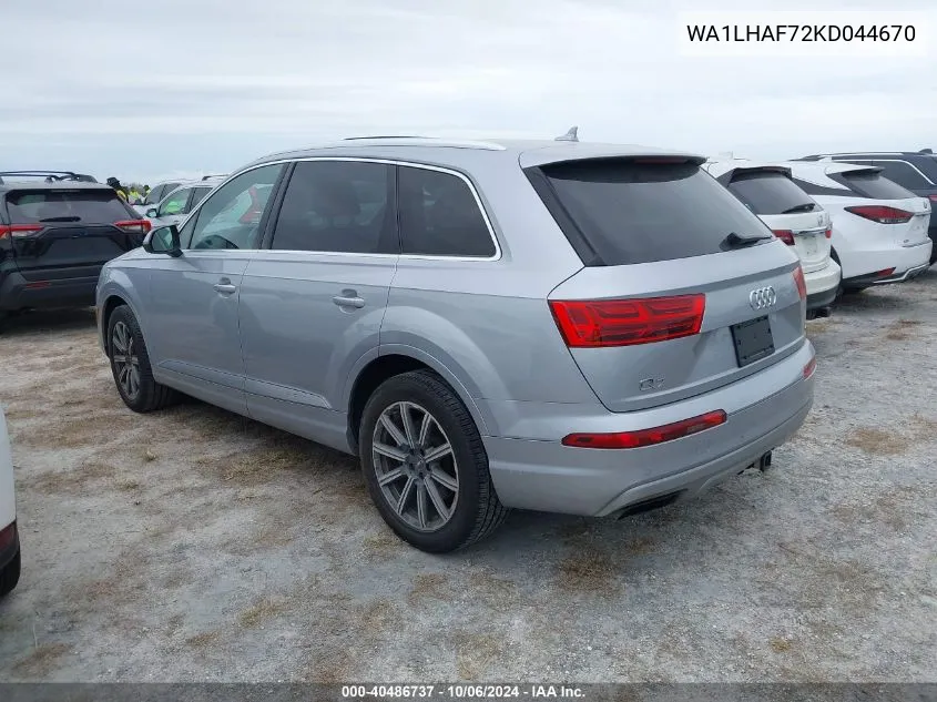 2019 Audi Q7 Premium Plus/Se Premium P VIN: WA1LHAF72KD044670 Lot: 40486737