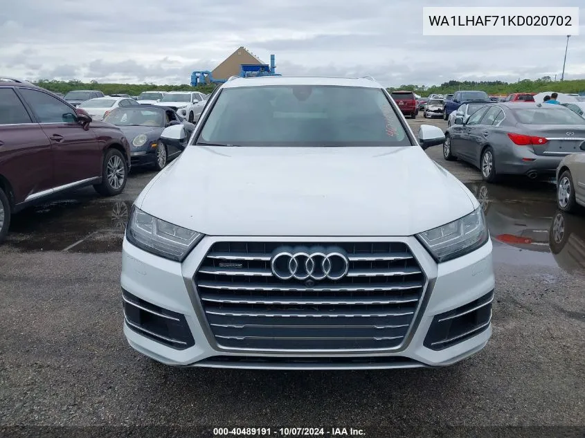 2019 Audi Q7 Premium Plus/Se Premium P VIN: WA1LHAF71KD020702 Lot: 40489191