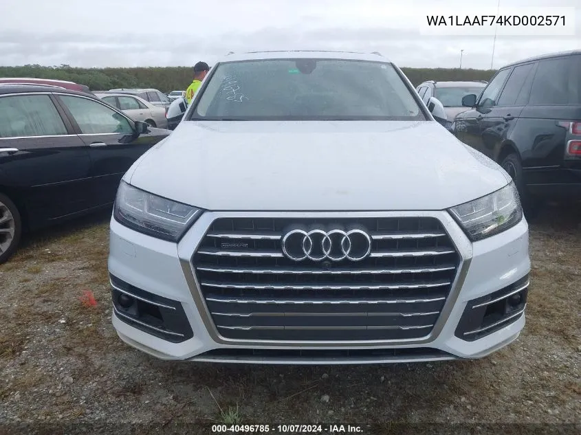 2019 Audi Q7 Premium Plus/Se Premium P VIN: WA1LAAF74KD002571 Lot: 40496785