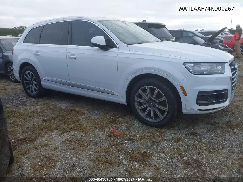 2019 Audi Q7 Premium Plus/Se Premium P VIN: WA1LAAF74KD002571 Lot: 40496785