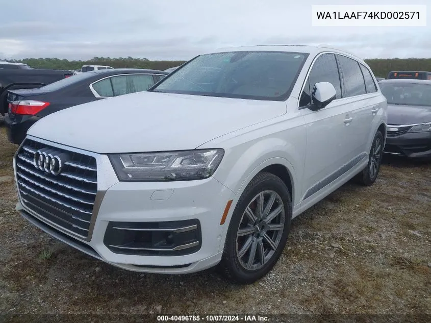 2019 Audi Q7 Premium Plus/Se Premium P VIN: WA1LAAF74KD002571 Lot: 40496785