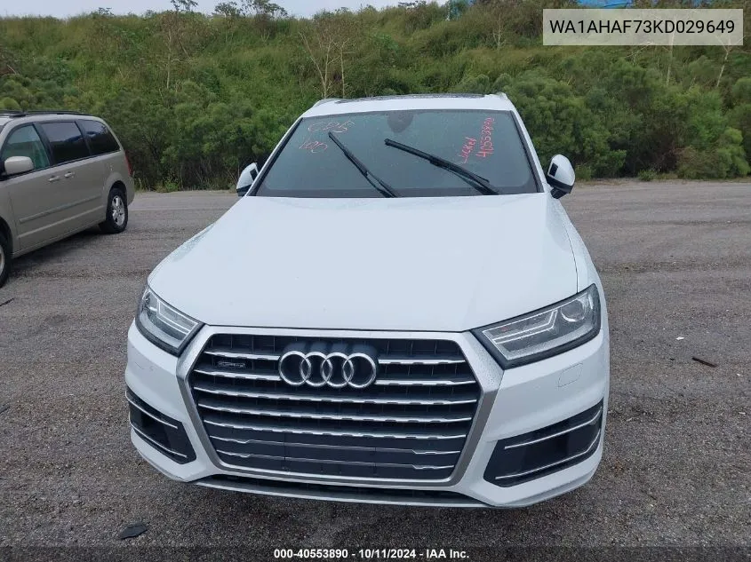 2019 Audi Q7 Premium/Se Premium VIN: WA1AHAF73KD029649 Lot: 40553890