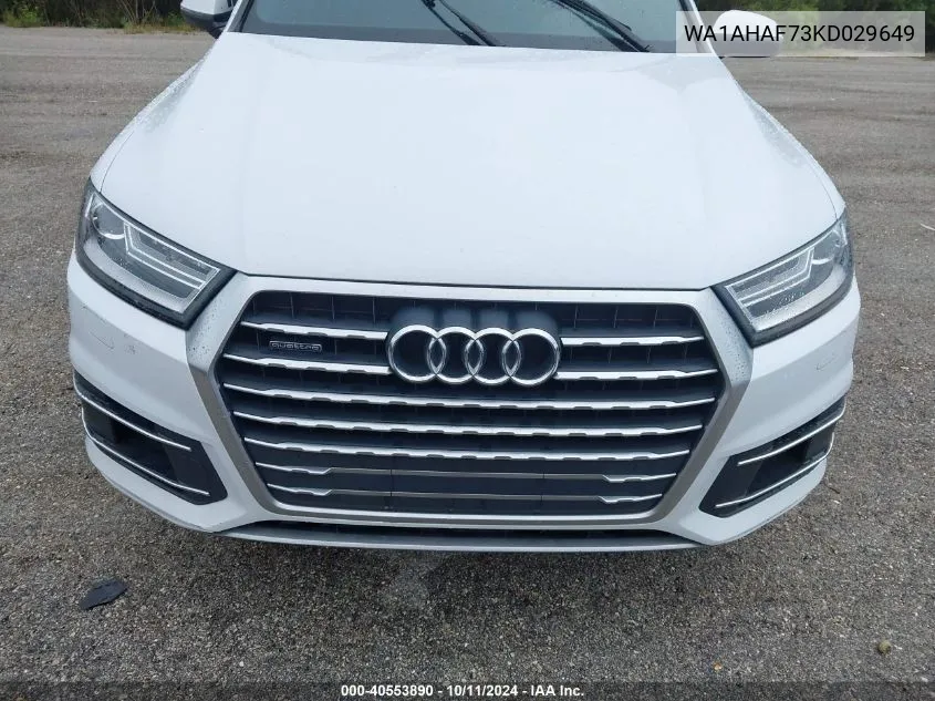 2019 Audi Q7 Premium/Se Premium VIN: WA1AHAF73KD029649 Lot: 40553890