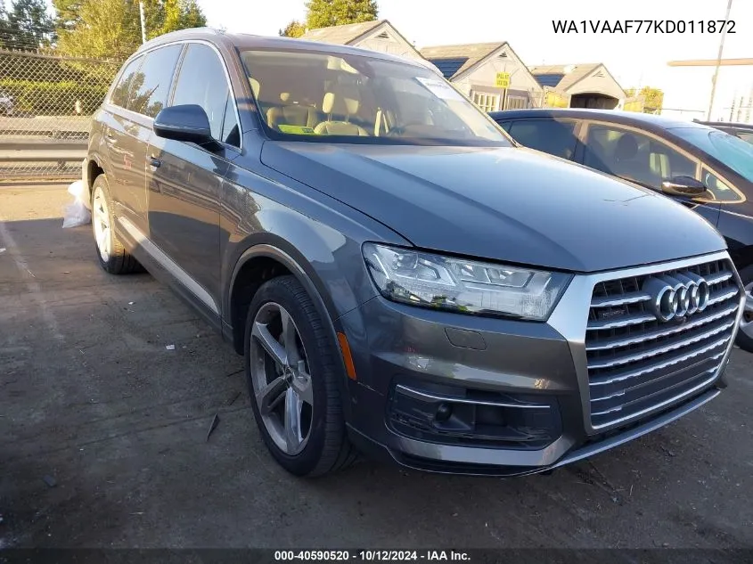 2019 Audi Q7 Prestige VIN: WA1VAAF77KD011872 Lot: 40590520