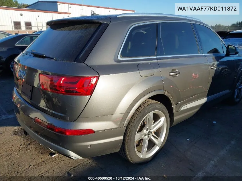 2019 Audi Q7 Prestige VIN: WA1VAAF77KD011872 Lot: 40590520