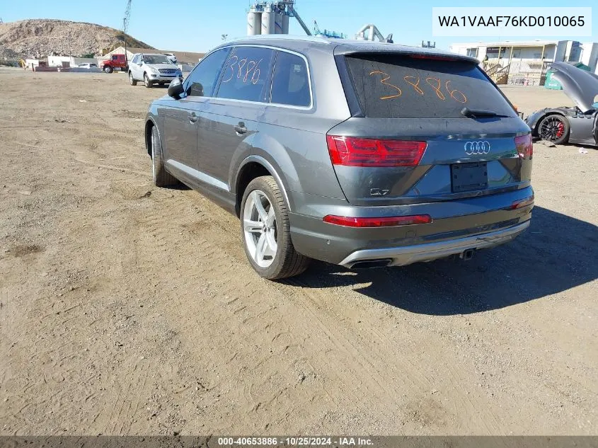 2019 Audi Q7 55 Premium VIN: WA1VAAF76KD010065 Lot: 40653886