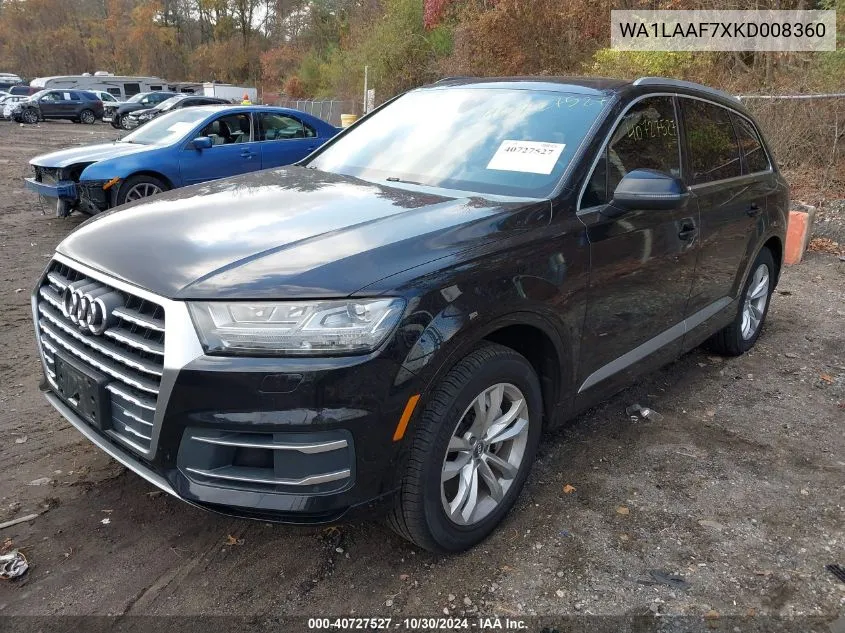 2019 Audi Q7 55 Premium/55 Se Premium VIN: WA1LAAF7XKD008360 Lot: 40727527